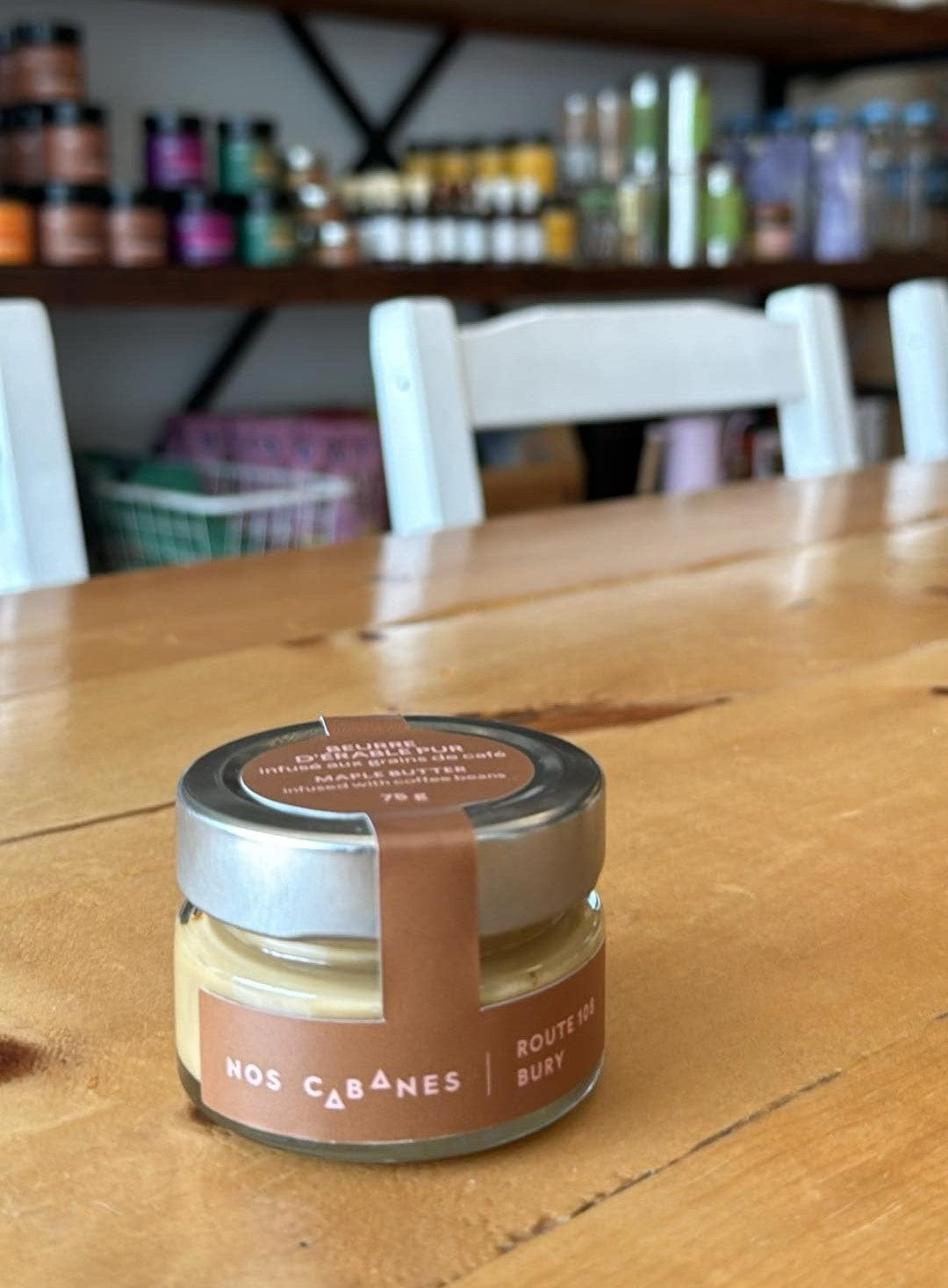 Beurre d'érable infusé aux grains de café - Nos cabanes